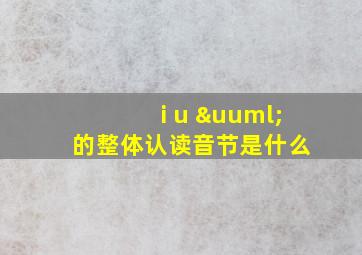 i u ü 的整体认读音节是什么